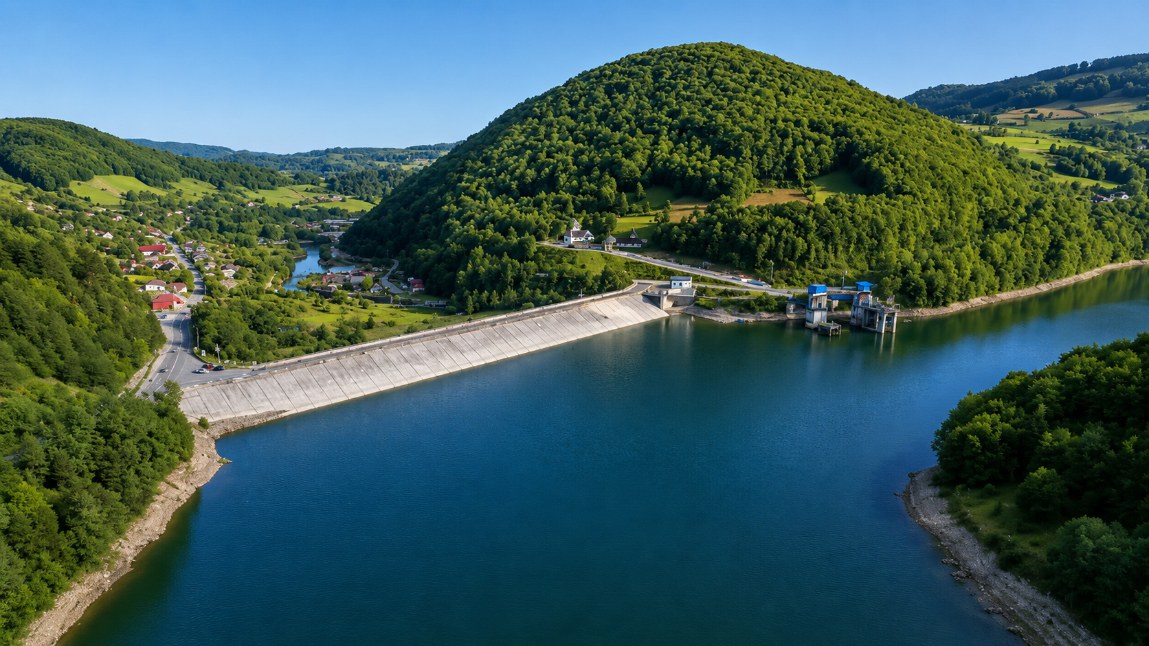 Lacul de acumulare si barajul Mihoiesti